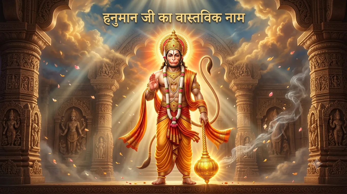 हनुमान जी का वास्तविक नाम मारुति दर्शाती दिव्य बजरंगबली की भव्य प्रतिमा