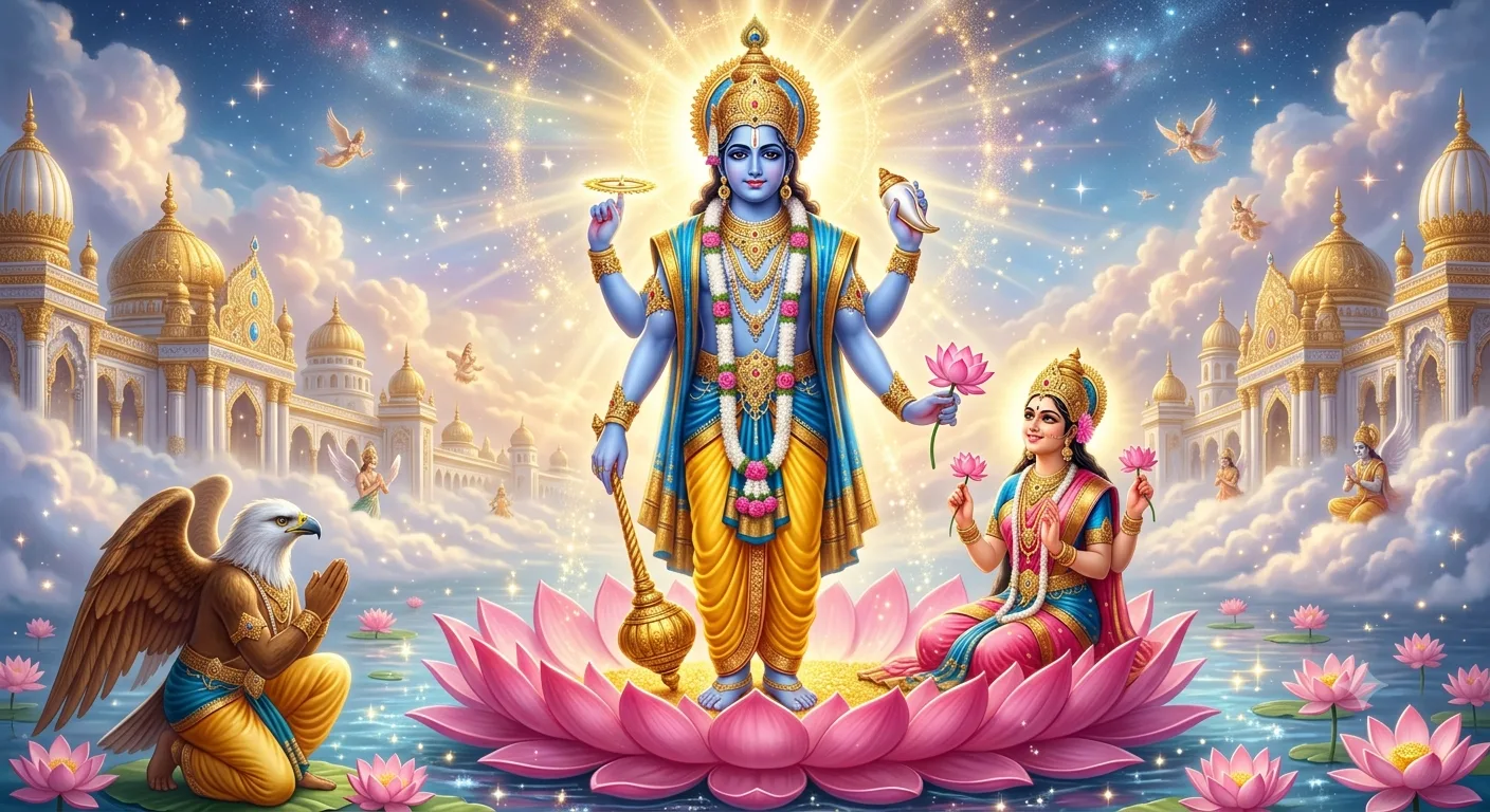भगवान श्री नारायण का दिव्य वैकुण्ठ स्वरूप – ॐ नमो नारायणाय मंत्र