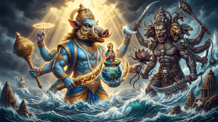 वराह अवतार (Varaha Avatar): भगवान विष्णु का तृतीय अवतार, पृथ्वी उद्धार की संपूर्ण कथा, महत्व और शिक्षा