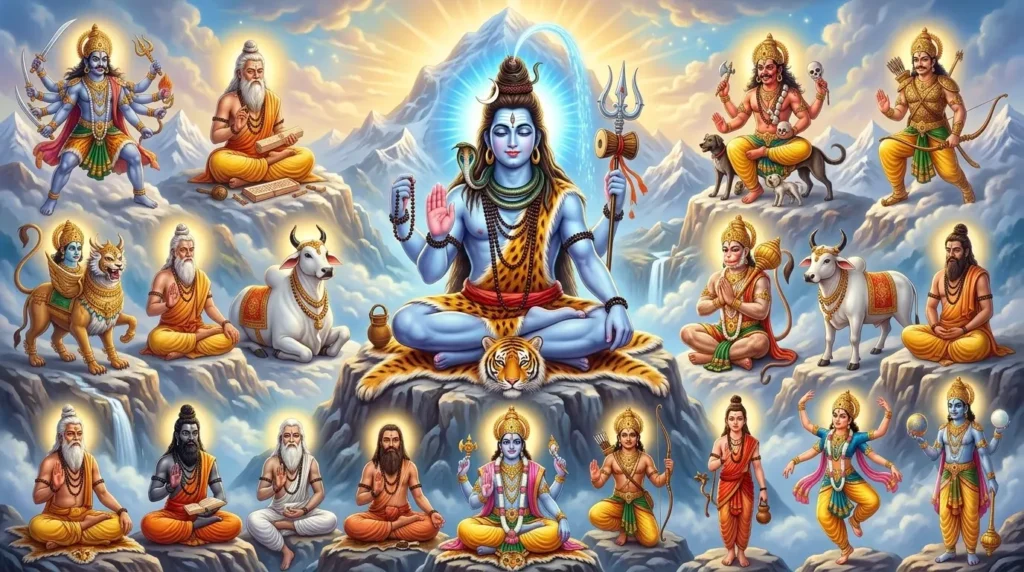 भगवान शिव के 19 दिव्य अवतारों का बैनर