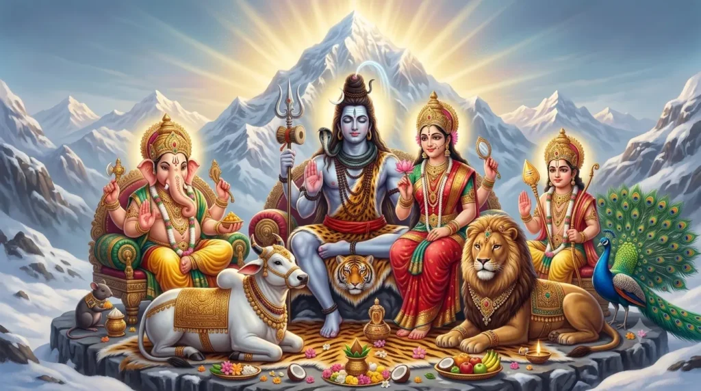 भगवान शिव का परिवार शिव पार्वती गणेश कार्तिकेय