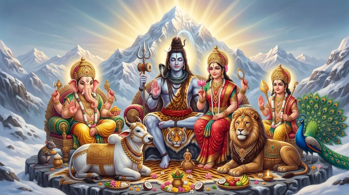 भगवान शिव का परिवार शिव पार्वती गणेश कार्तिकेय