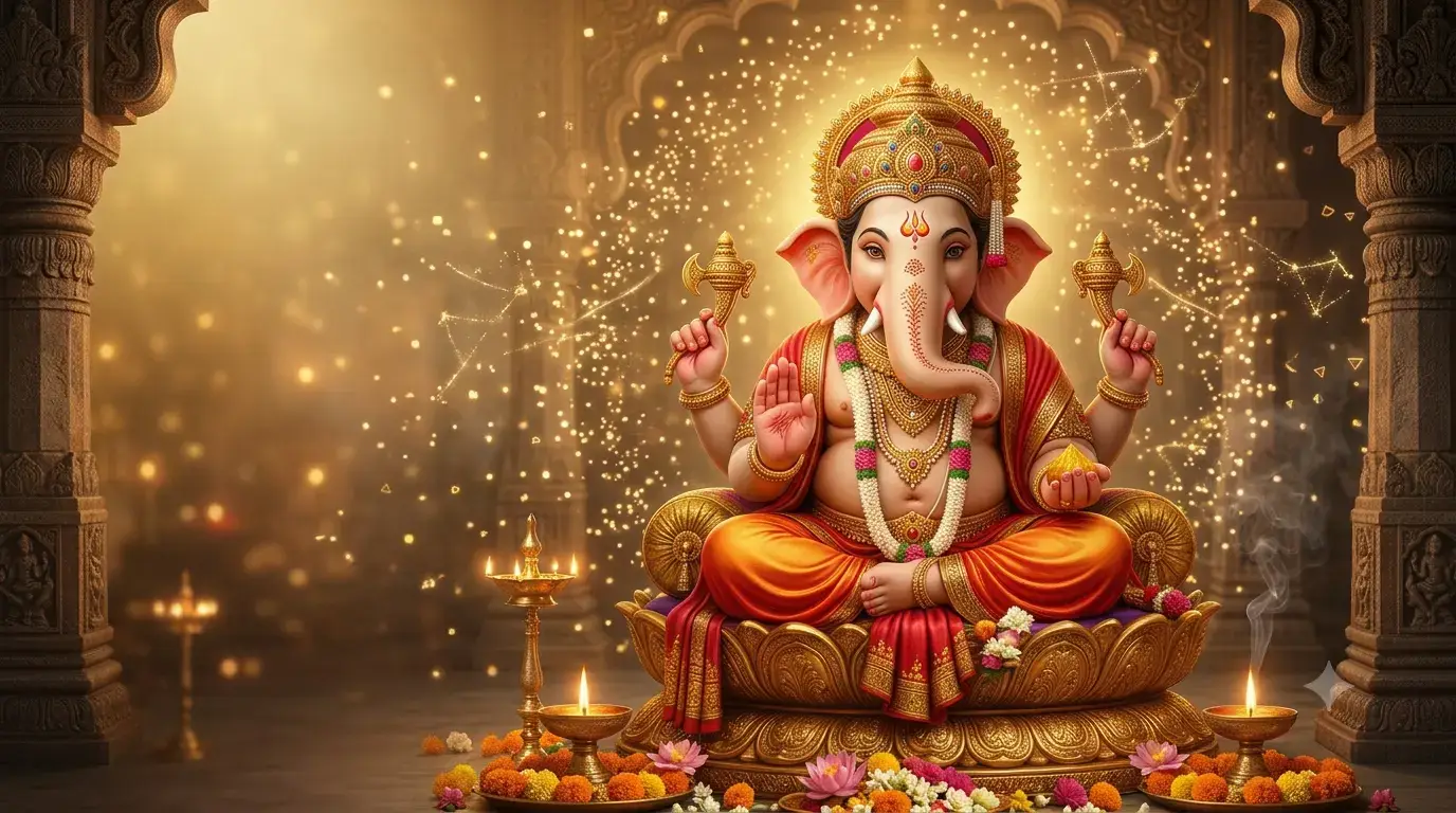 श्री गणेश सहस्रनाम स्तोत्र में भगवान गणेश का दिव्य स्वरूप