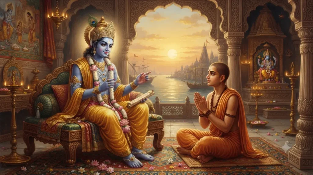 उद्धव गीता में श्रीकृष्ण उद्धव को उपदेश देते हुए