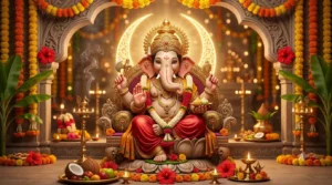 विनायक चतुर्थी पर भगवान गणेश की दिव्य प्रतिमा