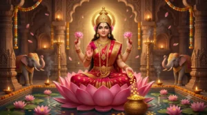 आरती श्री लक्ष्मी जी की दिव्य तस्वीर
