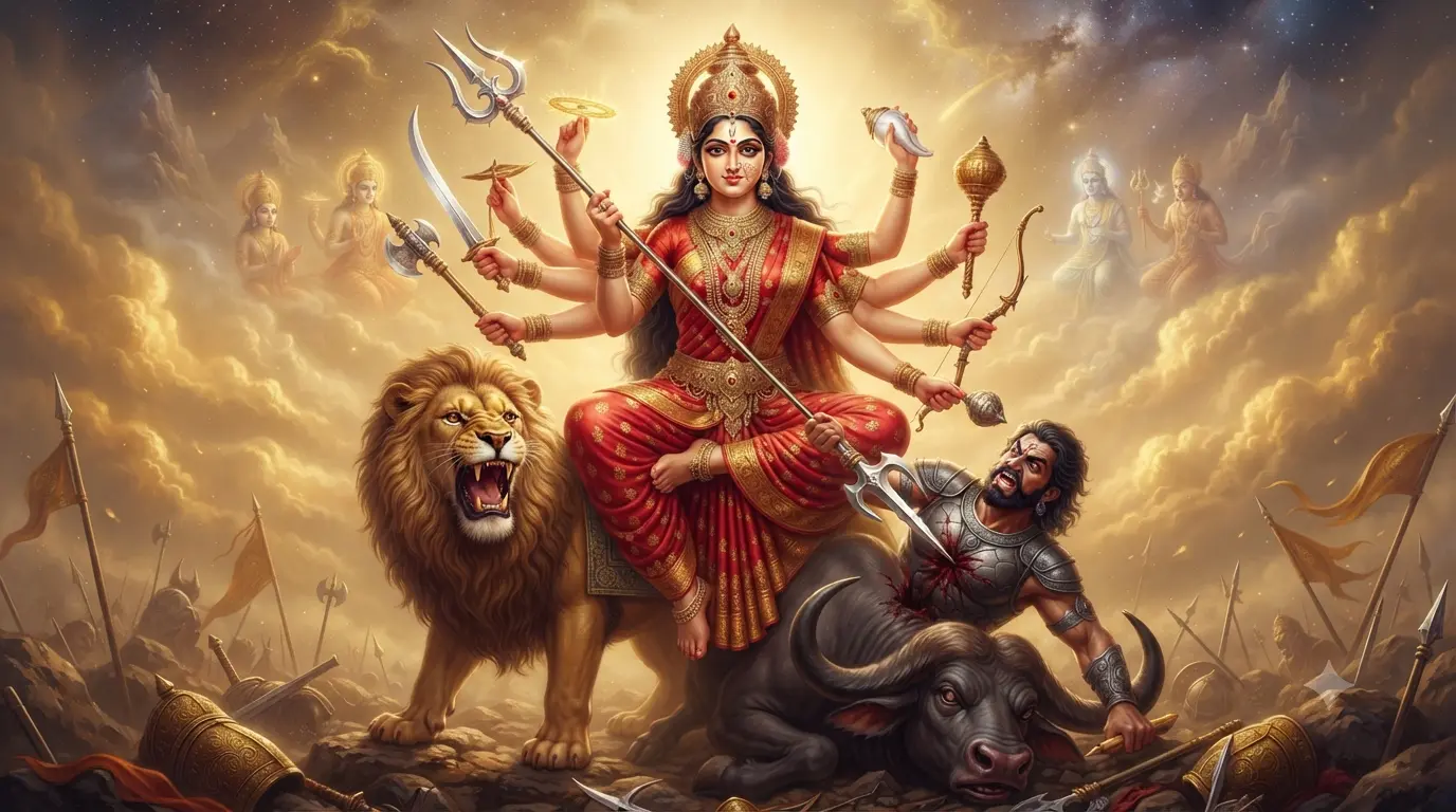 दुर्गा सप्तशती तृतीय अध्याय में देवी दुर्गा द्वारा महिषासुर वध
