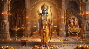 भगवान श्रीराम का धनुष धारण किए हुए दिव्य स्वरूप