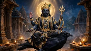 भगवान शनिदेव का दिव्य स्वरूप और काला कौआ कॉपी करें